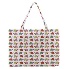 Turtle Pattern Medium Zipper Tote Bag by Valentinaart