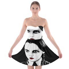 Wednesday Addams Strapless Bra Top Dress by Valentinaart