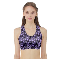 Skulls pattern  Sports Bra with Border