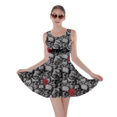 Skulls And Roses Pattern  Skater Dress by Valentinaart