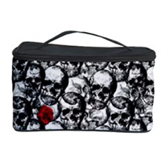 Skulls And Roses Pattern  Cosmetic Storage Case by Valentinaart