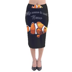 Clown Fish Velvet Midi Pencil Skirt by Valentinaart