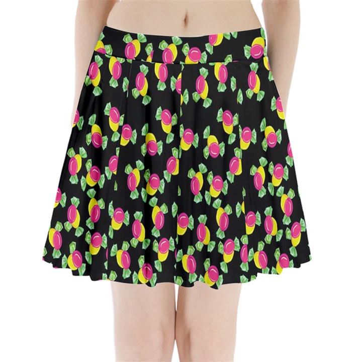 Candy pattern Pleated Mini Skirt