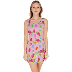 Candy pattern Sleeveless Bodycon Dress