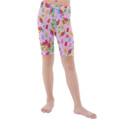 Candy pattern Kids  Mid Length Swim Shorts