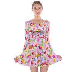 Candy pattern Long Sleeve Skater Dress