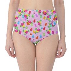 Candy pattern High-Waist Bikini Bottoms