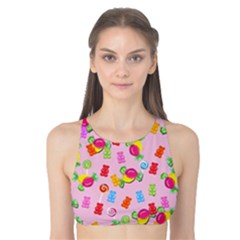 Candy pattern Tank Bikini Top