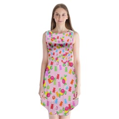 Candy pattern Sleeveless Chiffon Dress  