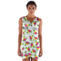 Candy Pattern Wrap Front Bodycon Dress by Valentinaart