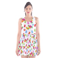 Candy Pattern Scoop Neck Skater Dress by Valentinaart