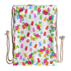 Candy Pattern Drawstring Bag (large) by Valentinaart