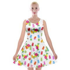 Candy Pattern Velvet Skater Dress by Valentinaart