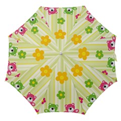 Animals Bear Flower Floral Line Red Green Pink Yellow Sunflower Star Straight Umbrellas by Mariart