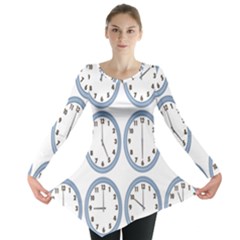 Alarm Clock Hour Circle Long Sleeve Tunic  by Mariart