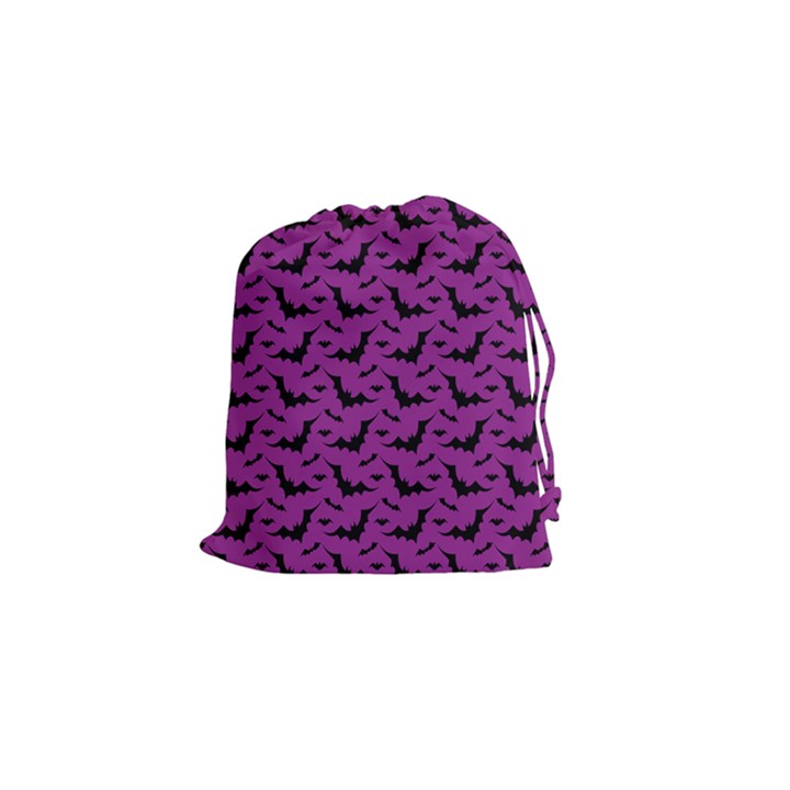 Animals Bad Black Purple Fly Drawstring Pouches (Small) 