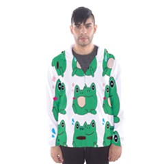 Animals Frog Green Face Mask Smile Cry Cute Hooded Wind Breaker (men) by Mariart