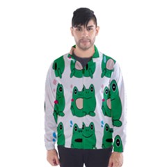 Animals Frog Green Face Mask Smile Cry Cute Wind Breaker (men) by Mariart