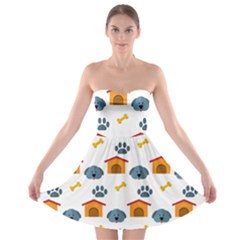 Bone House Face Dog Strapless Bra Top Dress by Mariart