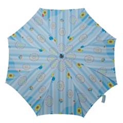 Animals Whale Sunflower Ship Flower Floral Sea Beach Blue Fish Hook Handle Umbrellas (small) by Mariart