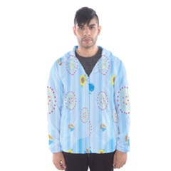 Animals Whale Sunflower Ship Flower Floral Sea Beach Blue Fish Hooded Wind Breaker (men) by Mariart