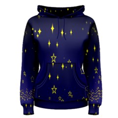 Blue Star Space Galaxy Light Night Women s Pullover Hoodie by Mariart