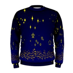 Blue Star Space Galaxy Light Night Men s Sweatshirt by Mariart