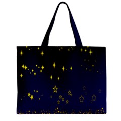 Blue Star Space Galaxy Light Night Zipper Mini Tote Bag