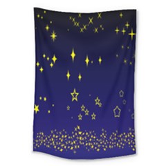 Blue Star Space Galaxy Light Night Large Tapestry