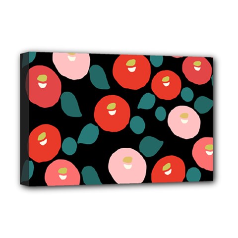 Candy Sugar Red Pink Blue Black Circle Deluxe Canvas 18  X 12  