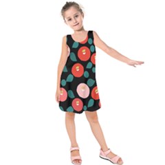 Candy Sugar Red Pink Blue Black Circle Kids  Sleeveless Dress by Mariart