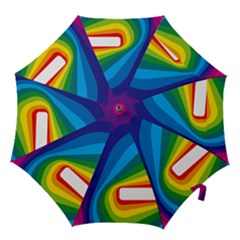Circle Rainbow Color Hole Rasta Waves Hook Handle Umbrellas (medium) by Mariart