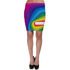 Circle Rainbow Color Hole Rasta Waves Bodycon Skirt