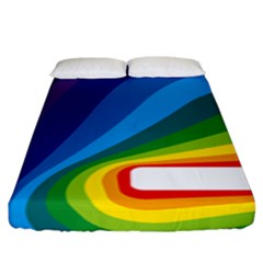 Circle Rainbow Color Hole Rasta Waves Fitted Sheet (king Size)