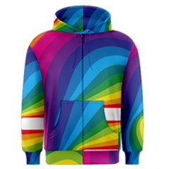 Circle Rainbow Color Hole Rasta Waves Men s Zipper Hoodie by Mariart