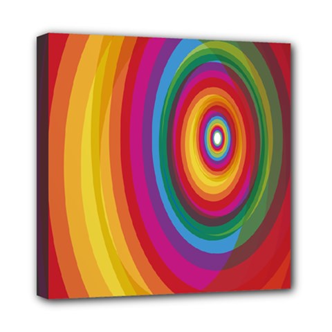 Circle Rainbow Color Hole Rasta Mini Canvas 8  X 8  by Mariart