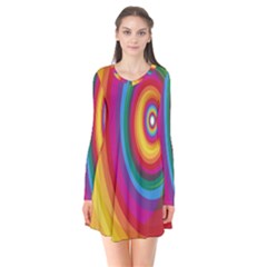 Circle Rainbow Color Hole Rasta Flare Dress by Mariart