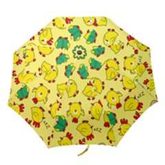 Animals Yellow Chicken Chicks Worm Green Folding Umbrellas by Mariart