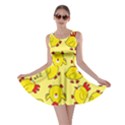 Animals Yellow Chicken Chicks Worm Green Skater Dress View1