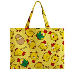 Animals Yellow Chicken Chicks Worm Green Zipper Mini Tote Bag