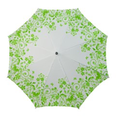 Butterfly Green Flower Floral Leaf Animals Golf Umbrellas