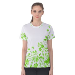 Butterfly Green Flower Floral Leaf Animals Women s Cotton Tee