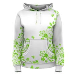 Butterfly Green Flower Floral Leaf Animals Women s Pullover Hoodie