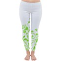 Butterfly Green Flower Floral Leaf Animals Classic Winter Leggings View1