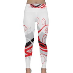 Flower Floral Star Red Wave Classic Yoga Leggings by Mariart