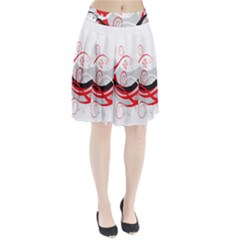 Flower Floral Star Red Wave Pleated Skirt