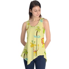 Cute Animals Elephant Giraffe Lion Sleeveless Tunic by Mariart