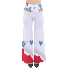 Flower Floral Papper Butterfly Star Sunflower Red Blue Green Leaf Pants by Mariart