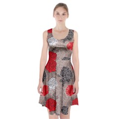 Flower Rose Red Black White Racerback Midi Dress by Mariart