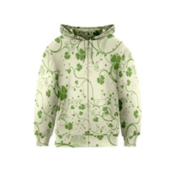 Flower Green Shamrock Kids  Zipper Hoodie